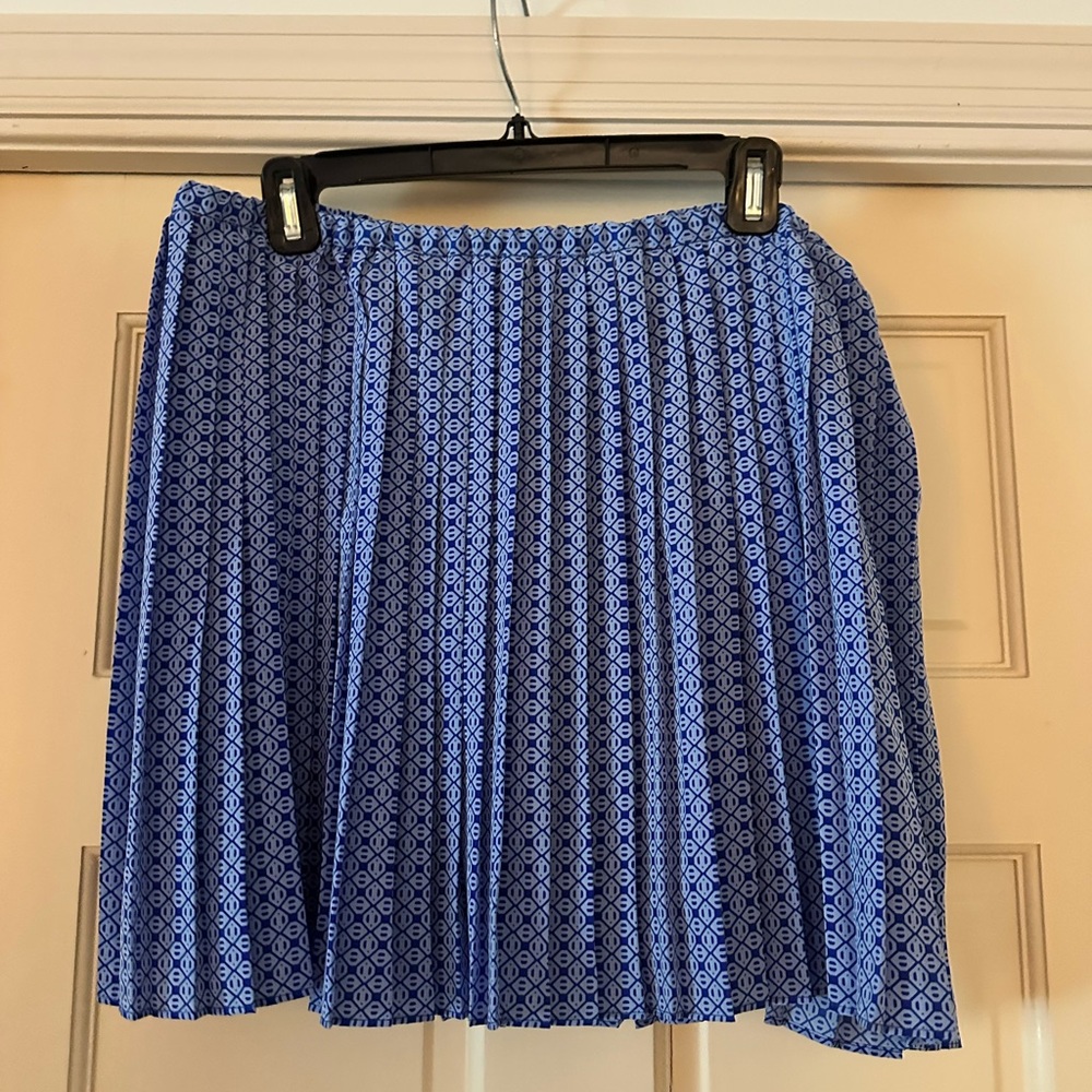 Banana Republic Blue Patterned A-Line Skirt
